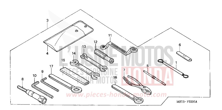 TOOLS for Varadero ABS MUTE BLACK METALLIC (NH359) from 2005